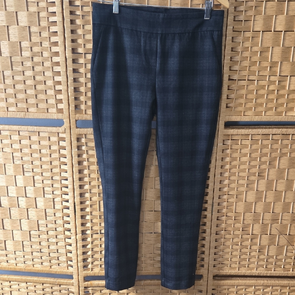 Black Plaid Ponte Skinny Pants - Women